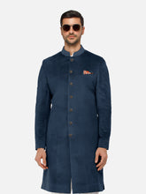 Azure Bliss Velvet Sherwani